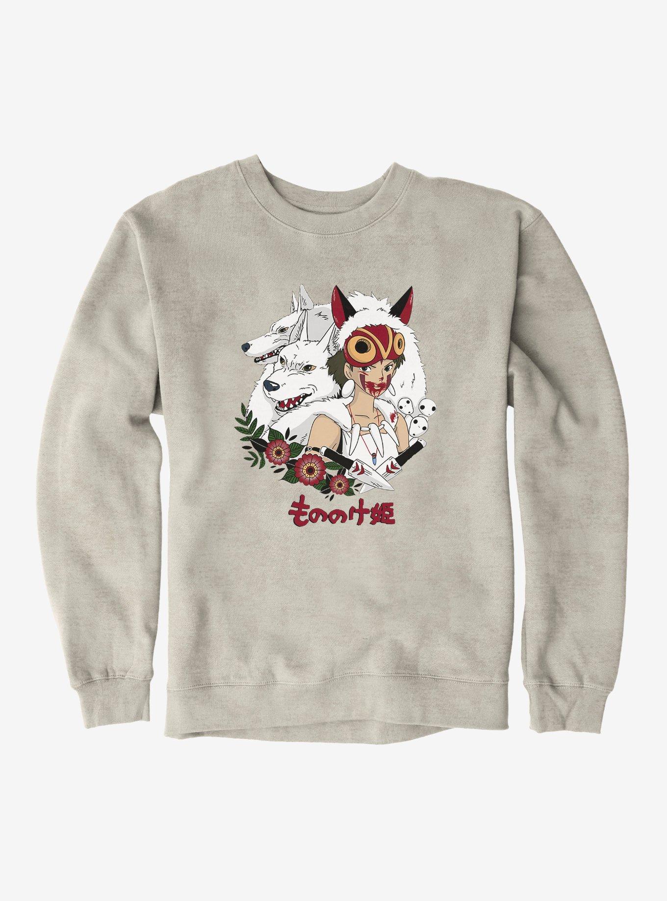 Studio Ghibli Princess Mononoke Wolf Princess Sweatshirt - WHITE