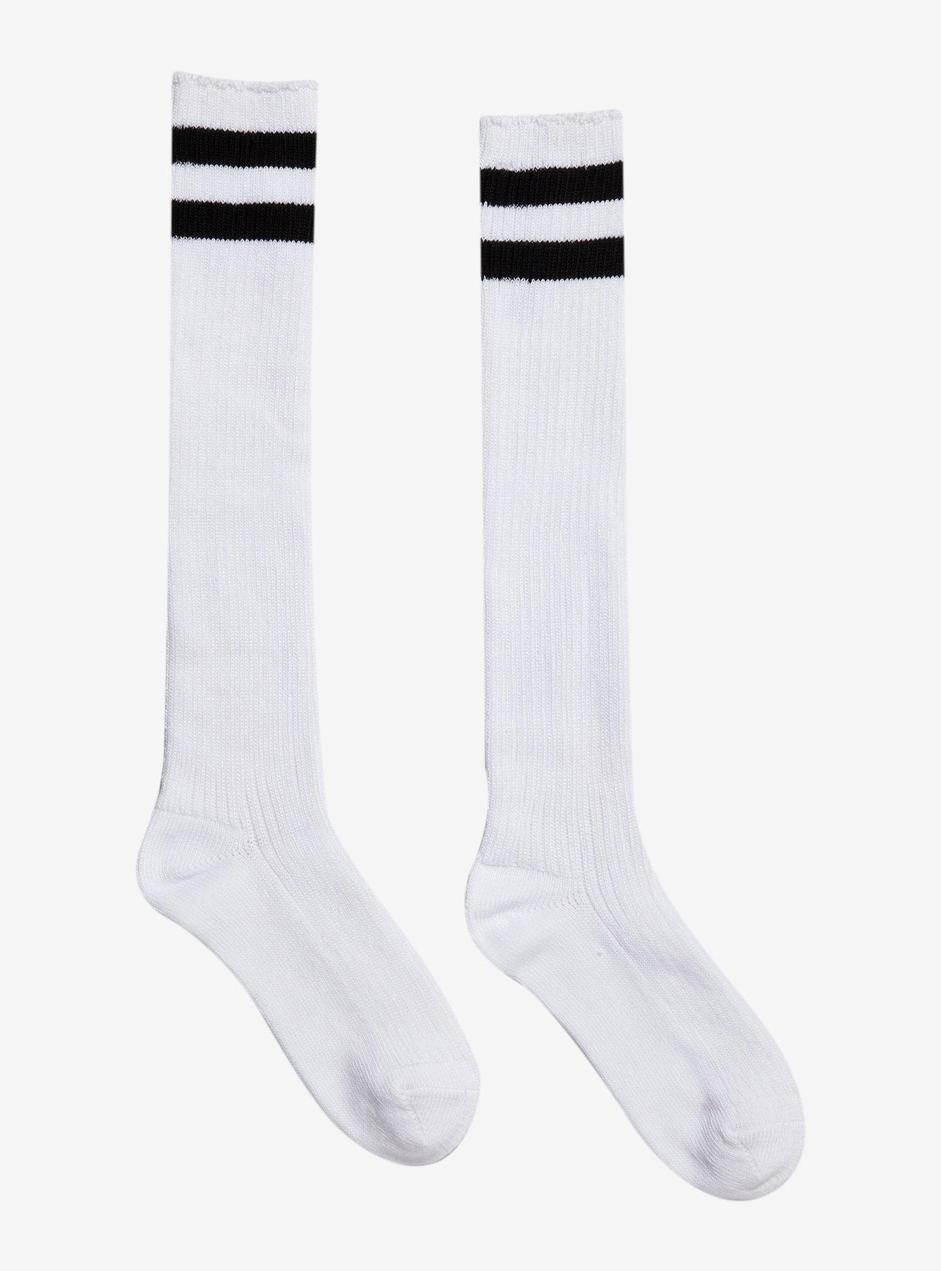 Black & White Varsity Knee-High Socks