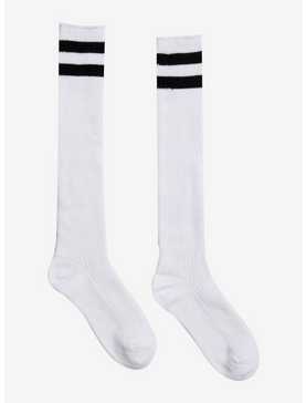Black & White Varsity Knee-High Socks, , hi-res