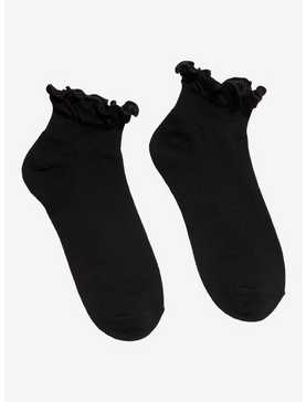 Black Ruffle Ankle Socks, , hi-res