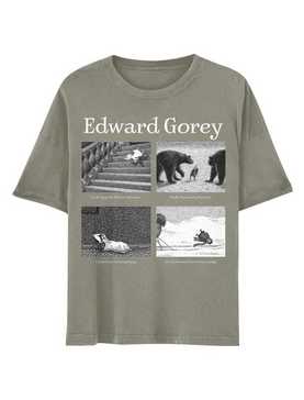 Edward Gorey ABC Panel Boyfriend Fit Girls T-Shirt, , hi-res