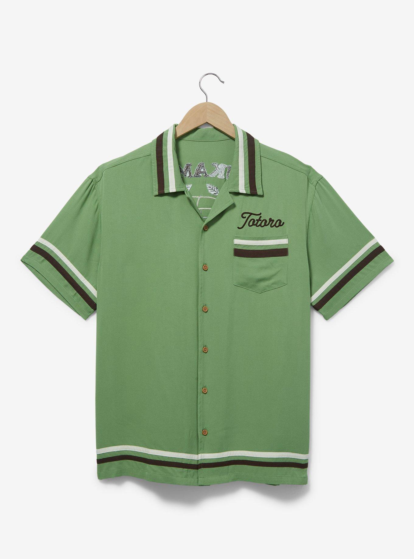 Studio Ghibli My Neighbor Totoro Striped Button-Up Top - BoxLunch Exclusive, GREEN, hi-res