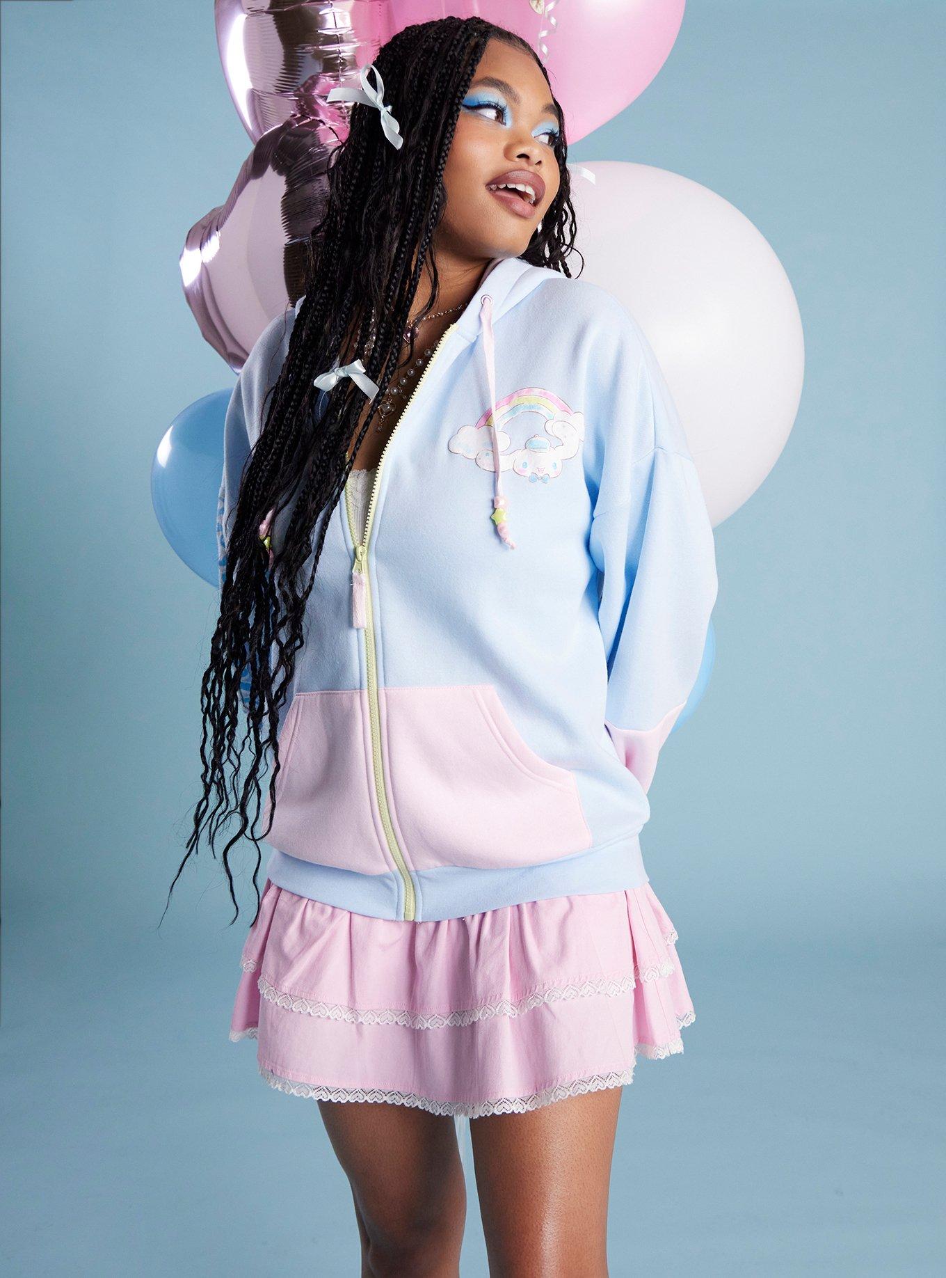 Cinnamoroll Balloons Color-Block Girls Oversized Hoodie, MULTI, hi-res