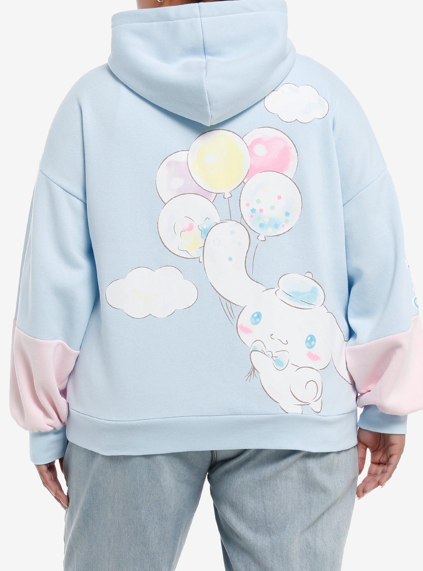 Cinnamoroll Balloons Color-Block Girls Oversized Hoodie Plus Size, MULTI, hi-res