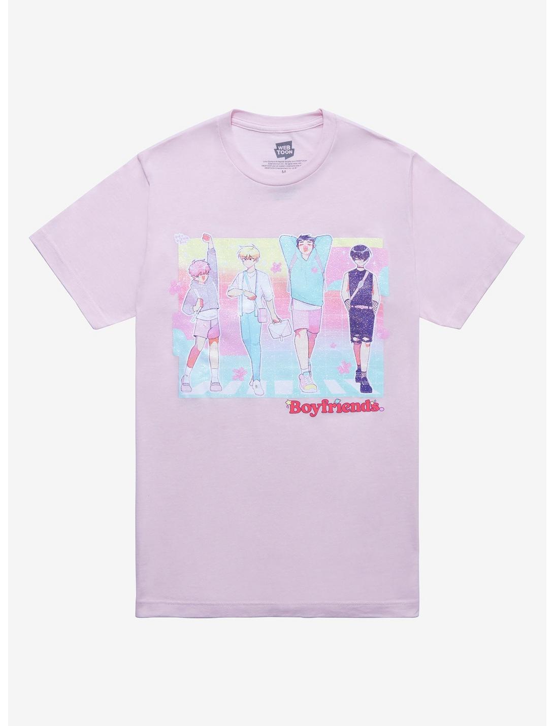 Boyfriends Glitter Group T-Shirt, PINK, hi-res