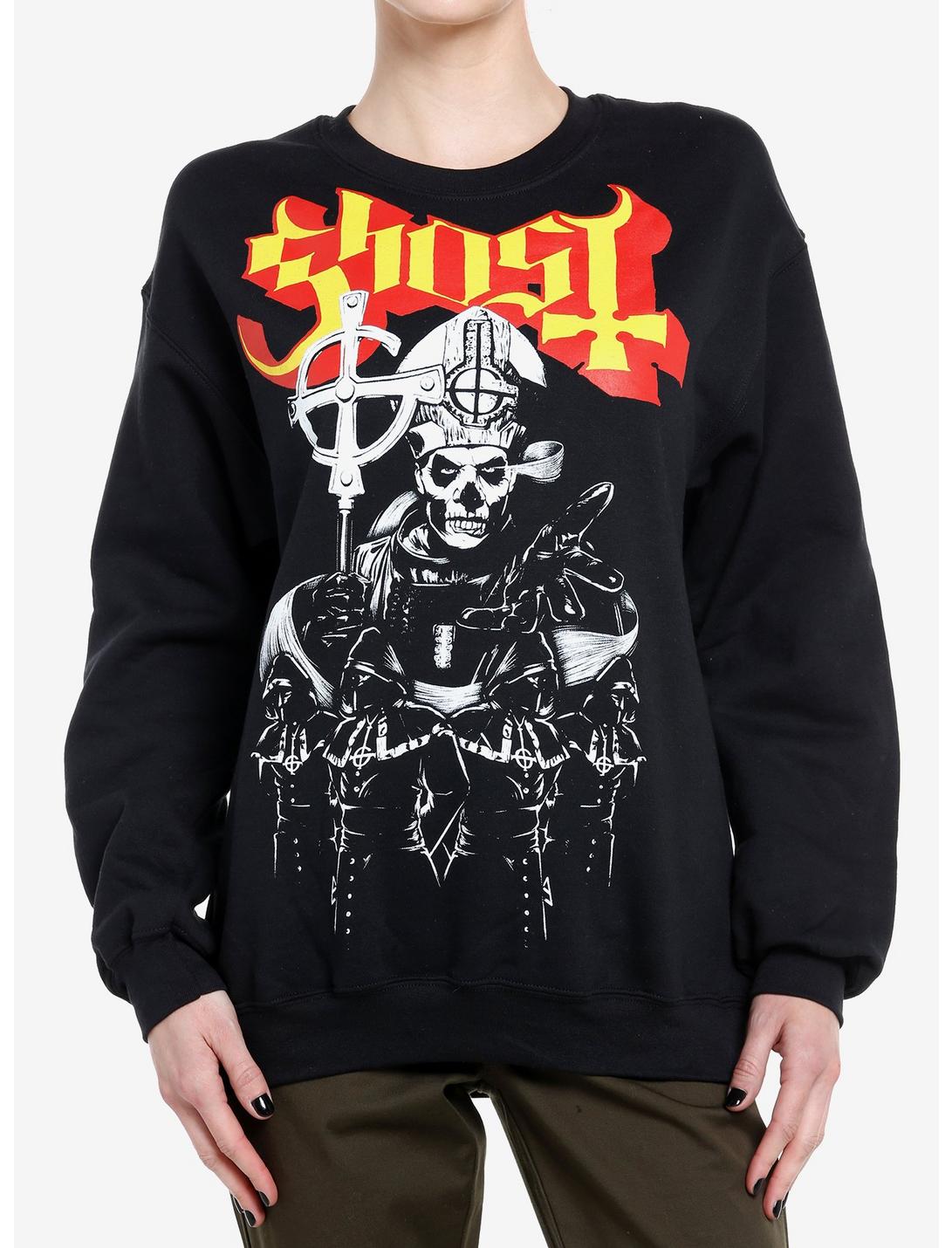 Ghost Papa Emeritus Cloaked Minions Girls Sweatshirt, BLACK, hi-res