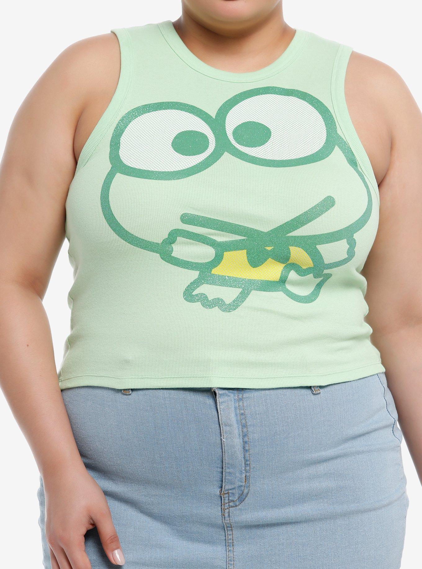 Keroppi Glitter Girls Ribbed Tank Top Plus Size, , hi-res