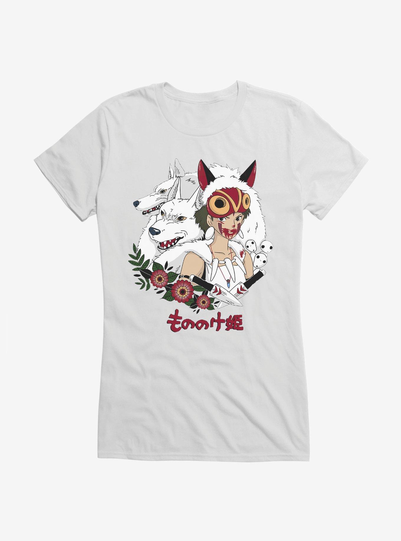 Studio Ghibli Princess Mononoke Wolf Princess Girls T-Shirt, WHITE, hi-res