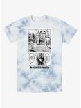 Rooster Fighter Burning With Rage Manga Poster Tie-Dye T-Shirt, WHITEBLUE, hi-res