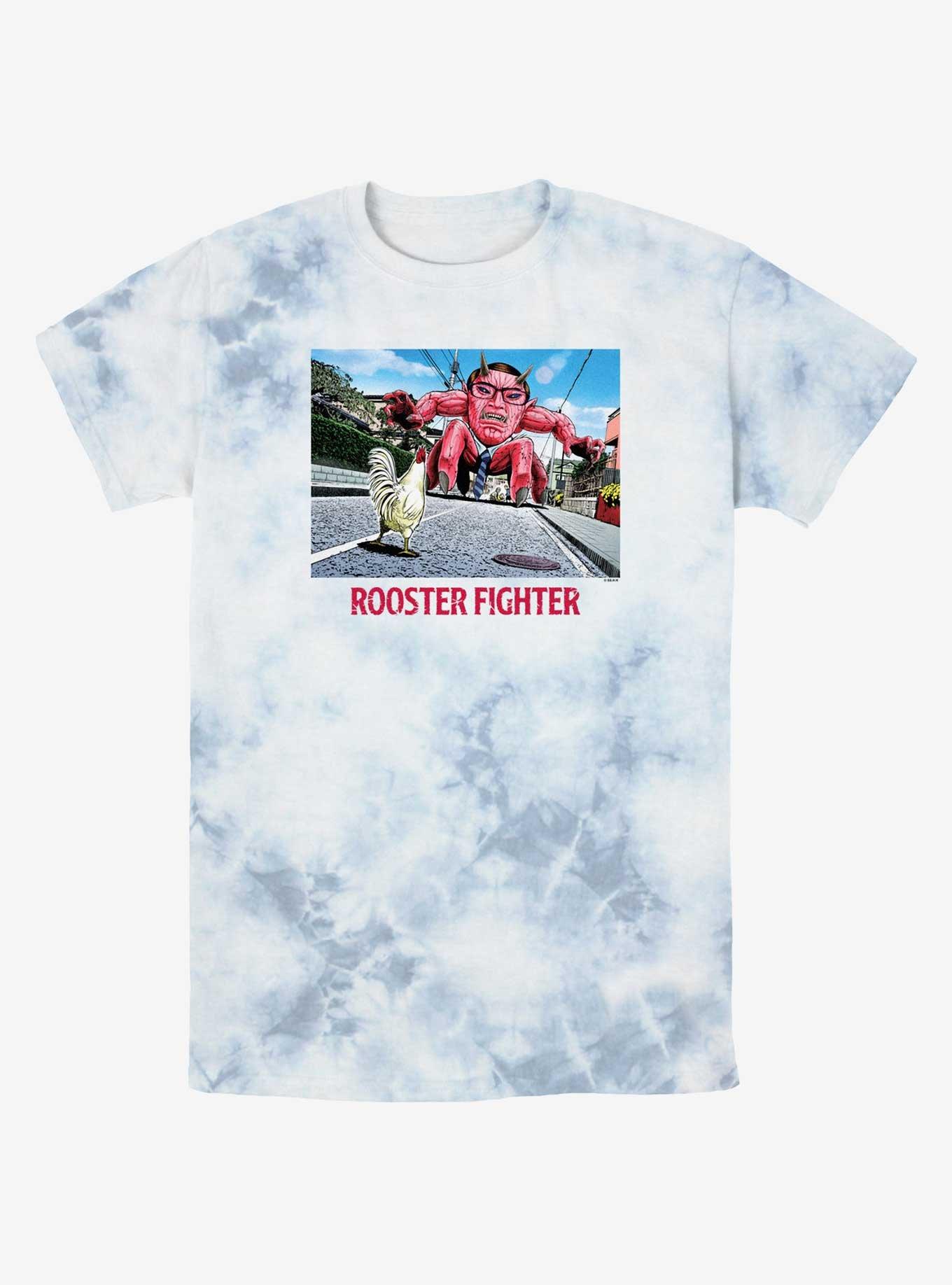 Rooster Fighter Keiji vs Mutant Demon Tie-Dye T-Shirt, WHITEBLUE, hi-res