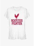 Rooster Fighter Logo Girls T-Shirt, WHITE, hi-res