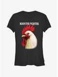 Rooster Fighter Keiji Portrait Girls T-Shirt, BLACK, hi-res