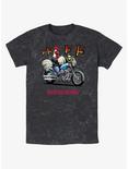 Rooster Fighter Rooster Motorcycle Mineral Wash T-Shirt, BLACK, hi-res
