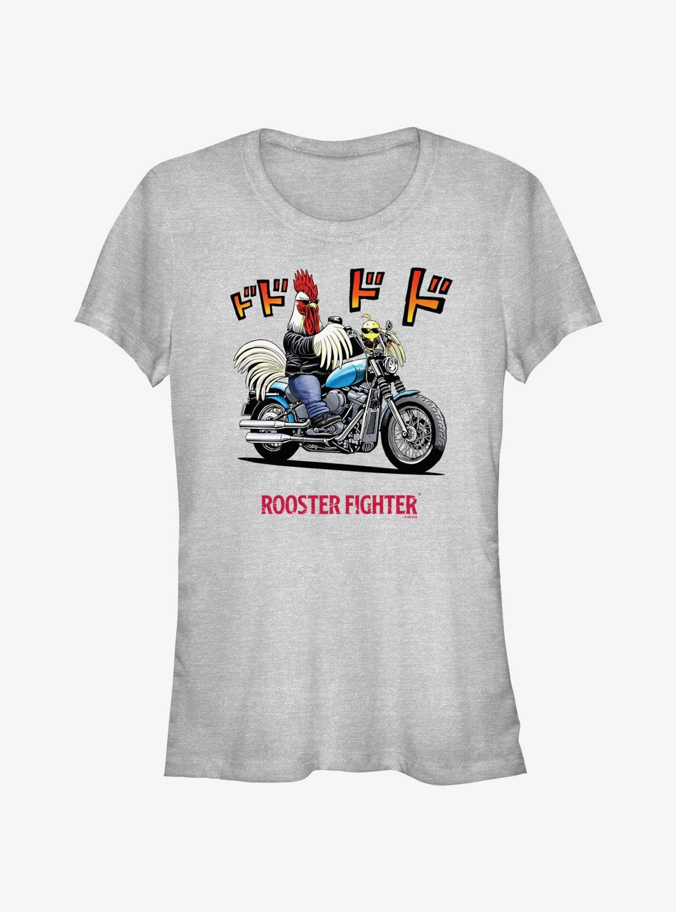 Rooster Fighter Rooster Motorcycle Girls T-Shirt, ATH HTR, hi-res