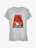 Rooster Fighter Cock-A-Doodle-Doo Logo Girls T-Shirt, ATH HTR, hi-res