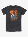 Rooster Fighter Metal Keiji Mineral Wash T-Shirt, BLACK, hi-res