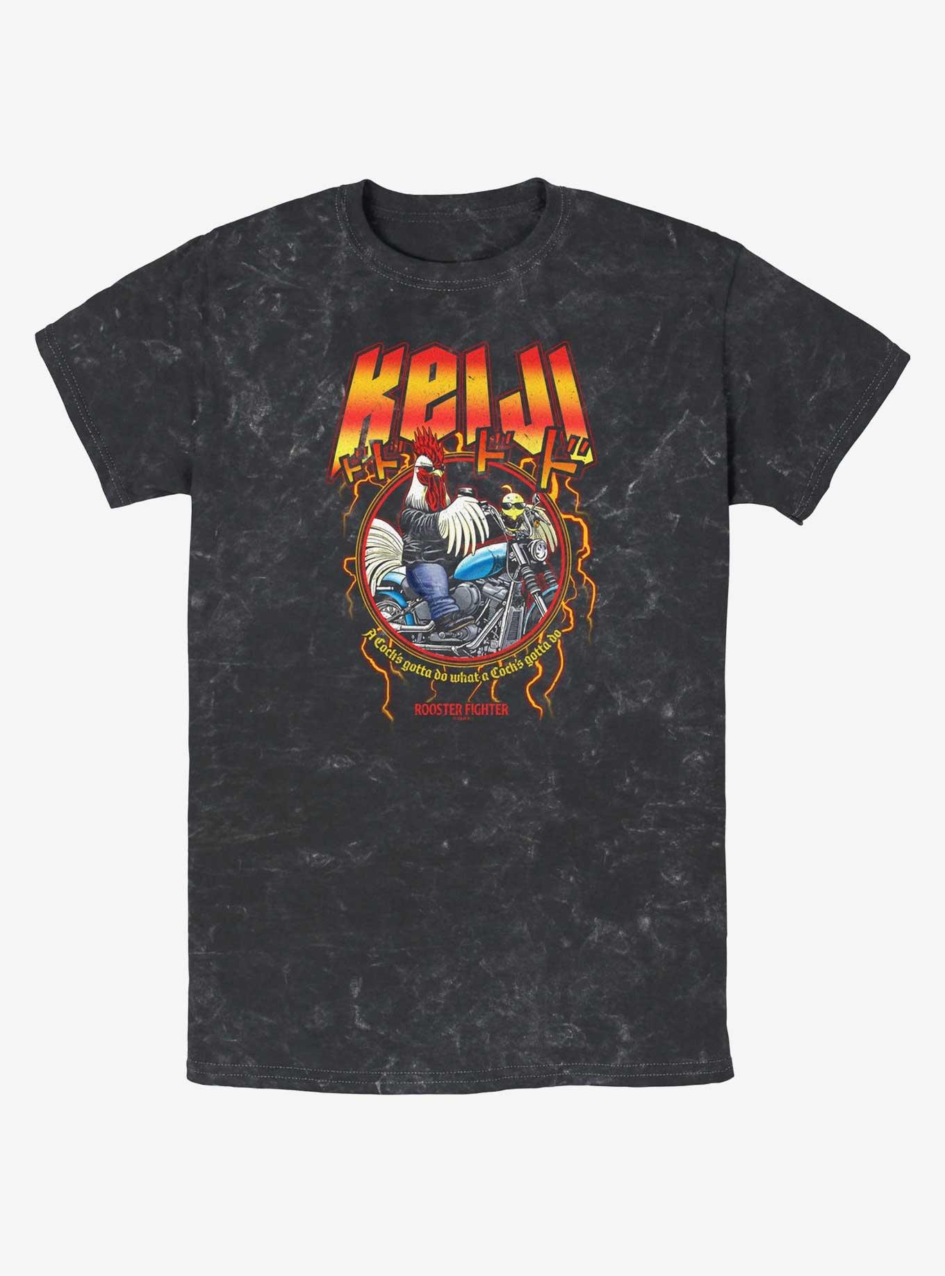 Rooster Fighter Metal Keiji Mineral Wash T-Shirt, , hi-res