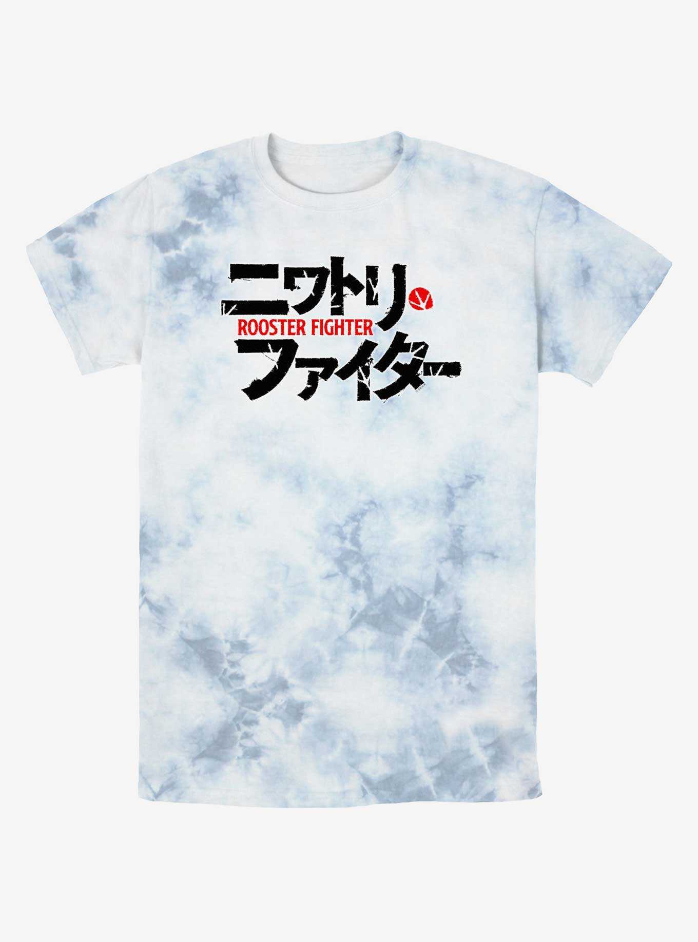 Rooster Fighter Japanese Logo Tie-Dye T-Shirt, , hi-res
