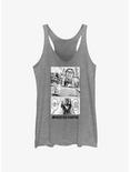 Rooster Fighter Burning With Rage Manga Poster Womens Tank Top, GRAY HTR, hi-res
