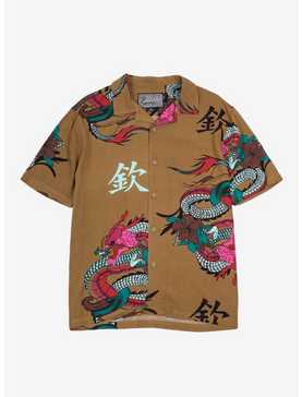 Fierce Dragon Rayon Button-Up Shirt, , hi-res