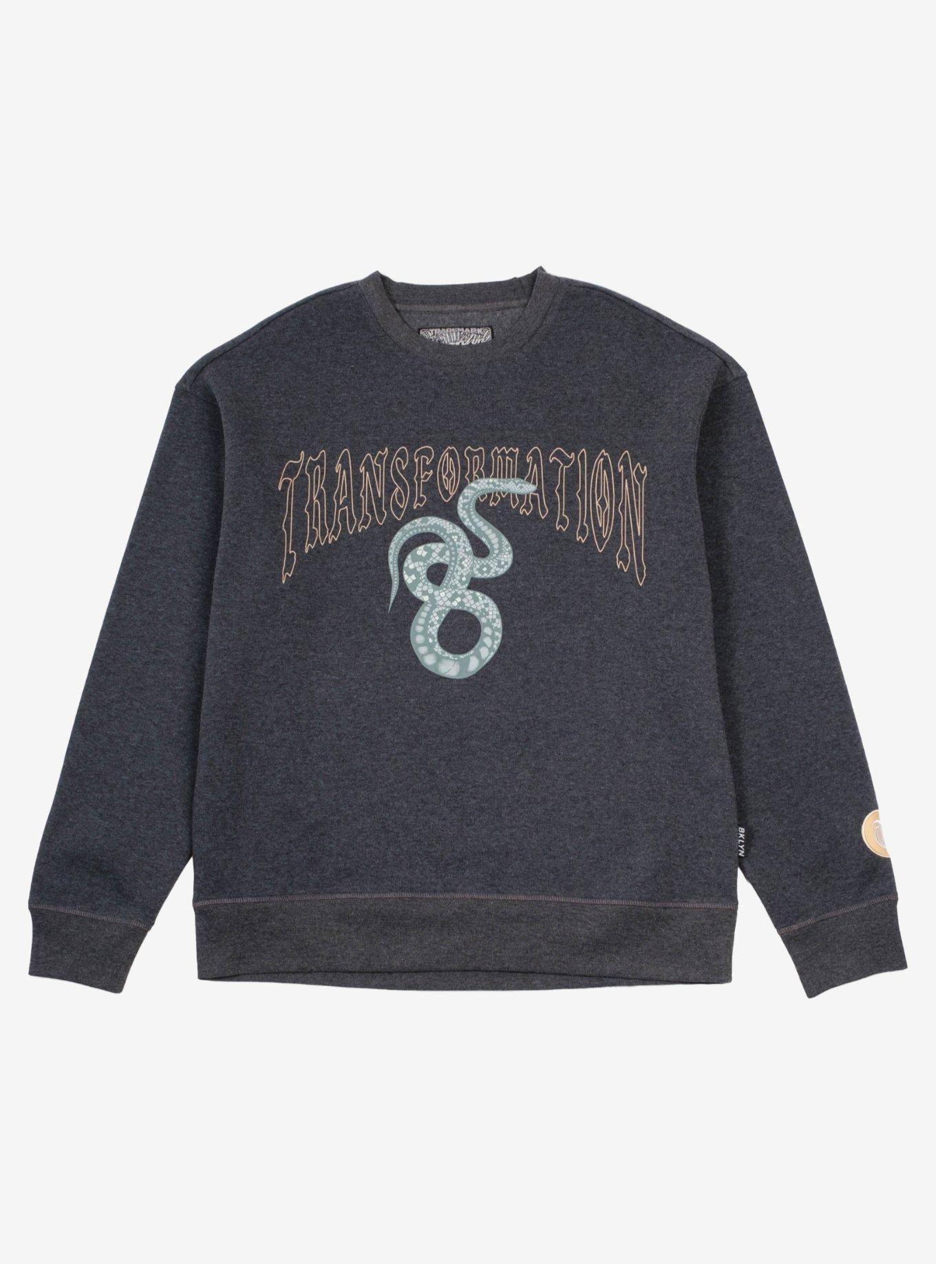 Transformation Snake Crewneck Sweatshirt, GREY, hi-res