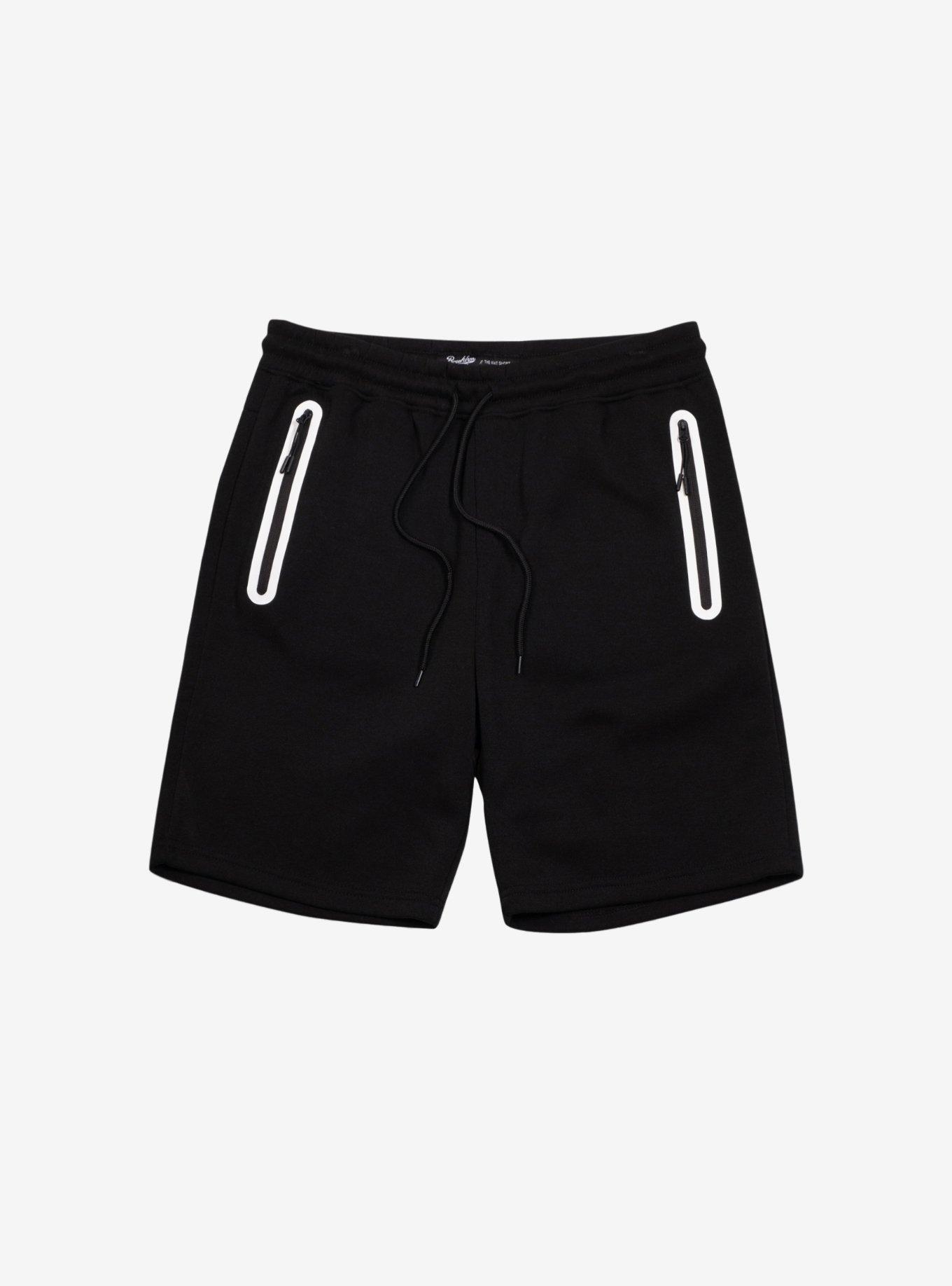 Heat Seal Zip Pocket 5" Inseam Short Black White, , hi-res