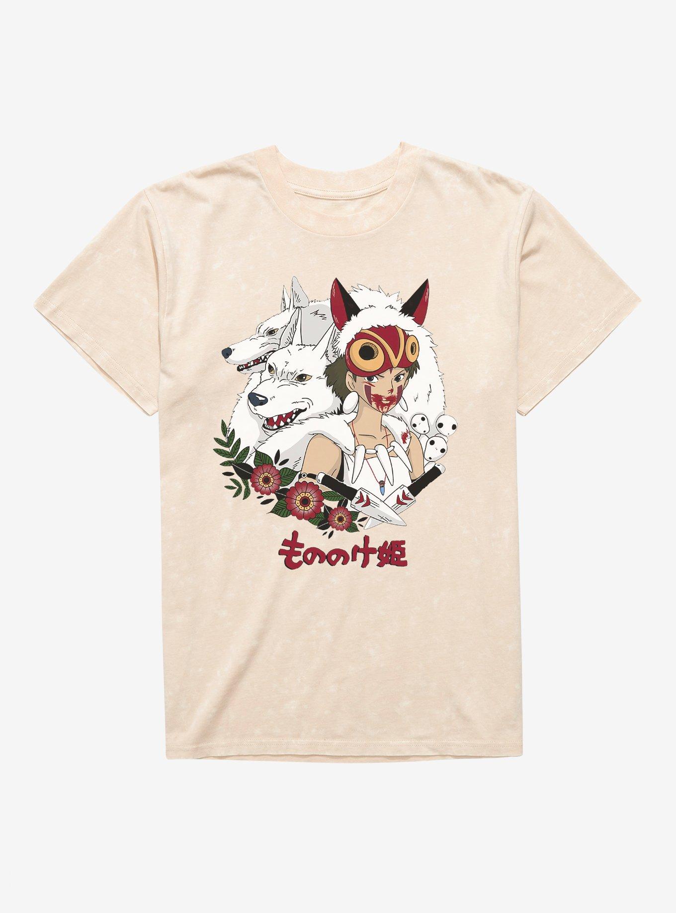 Studio Ghibli Princess Mononoke Wolf Mineral Wash T-Shirt