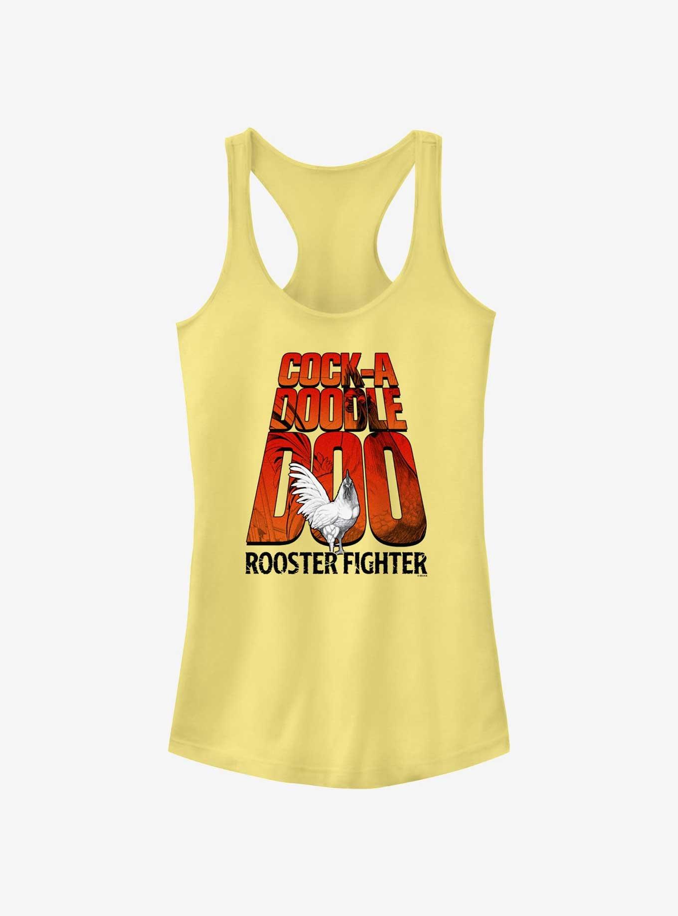 Rooster Fighter Cock-A-Doodle-Doo Logo Girls Tank, BANANA, hi-res
