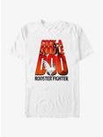Rooster Fighter Cock-A-Doodle-Doo Logo T-Shirt, WHITE, hi-res
