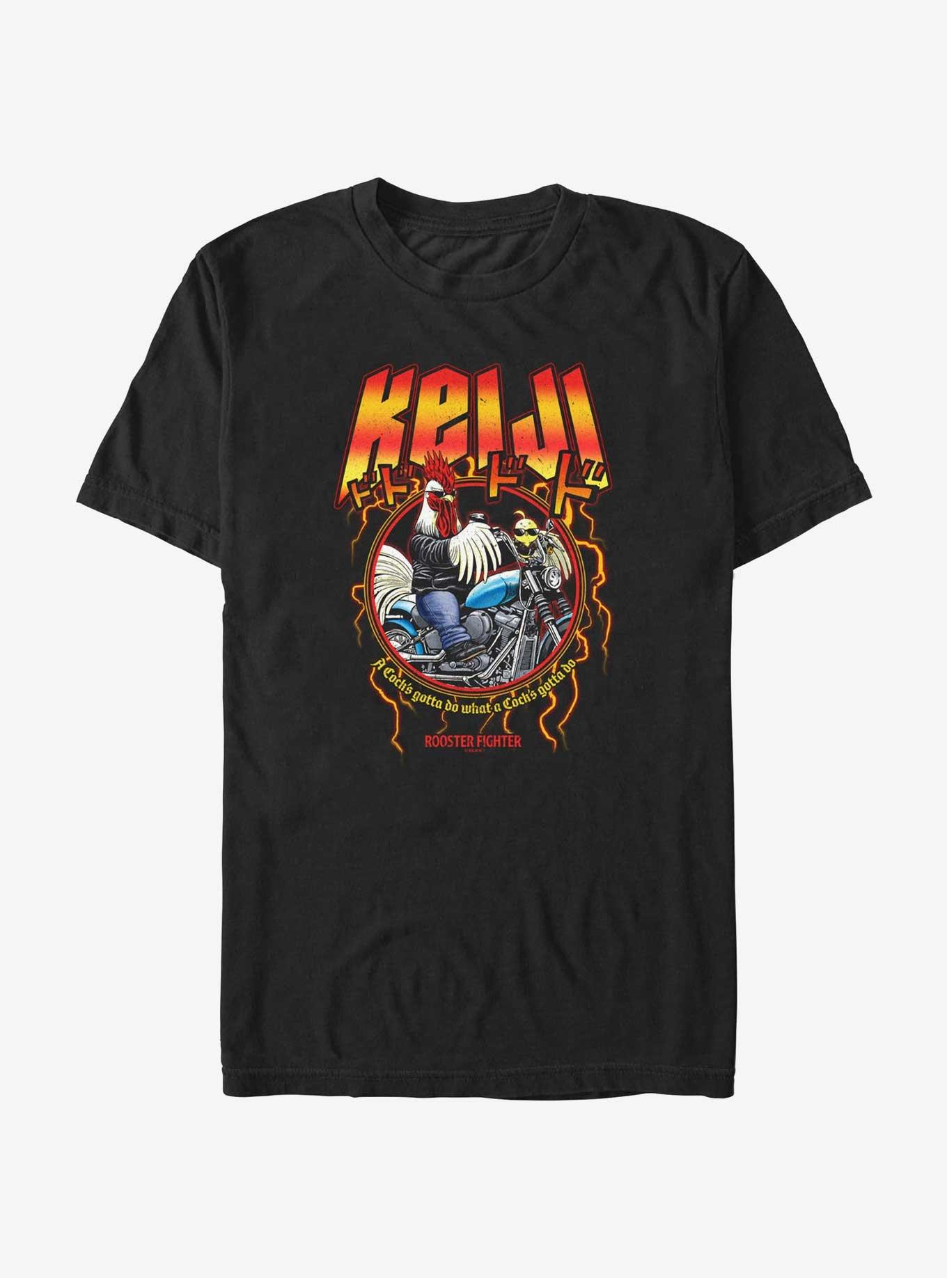 Rooster Fighter Metal Keiji T-Shirt, BLACK, hi-res