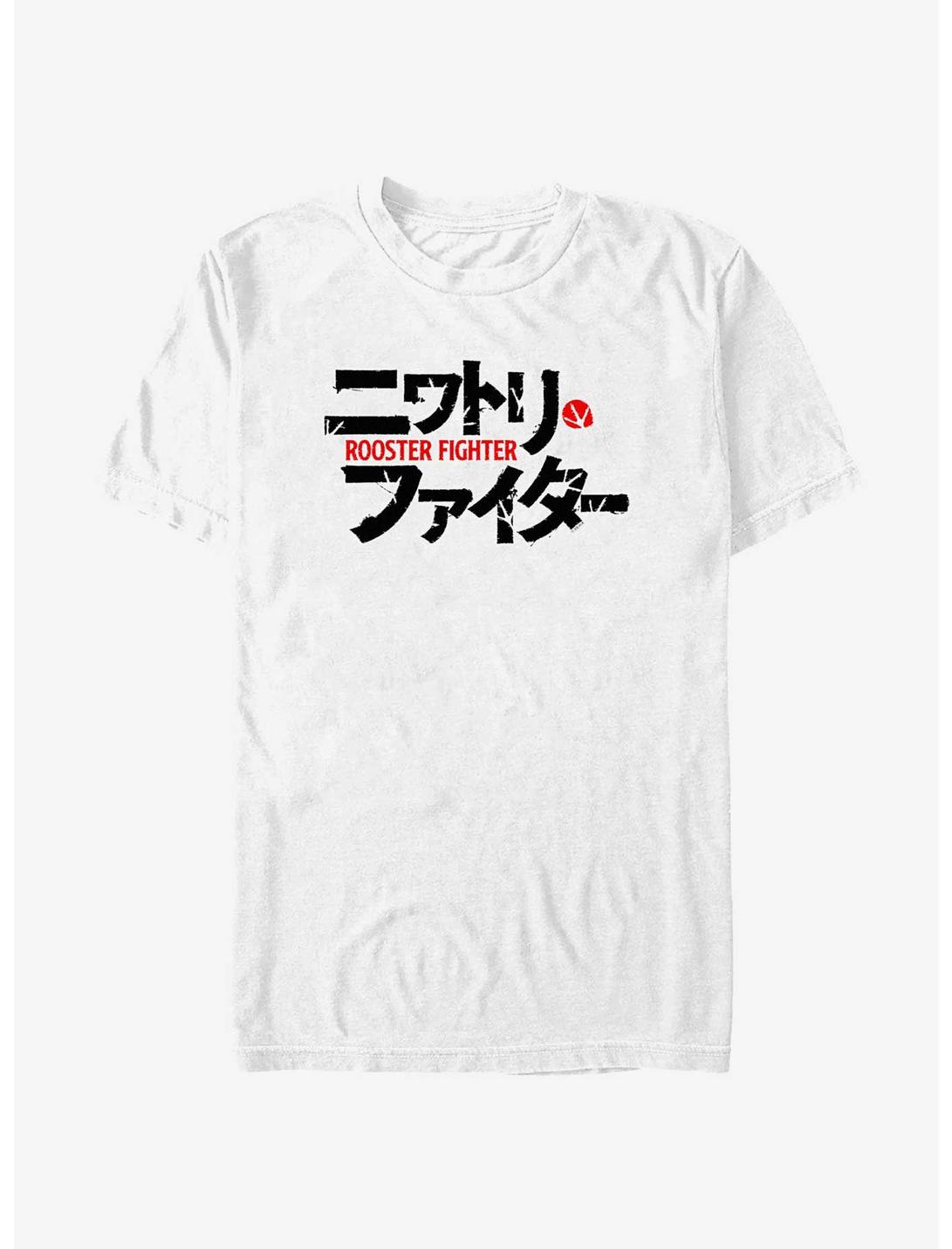 Rooster Fighter Japanese Logo T-Shirt, WHITE, hi-res
