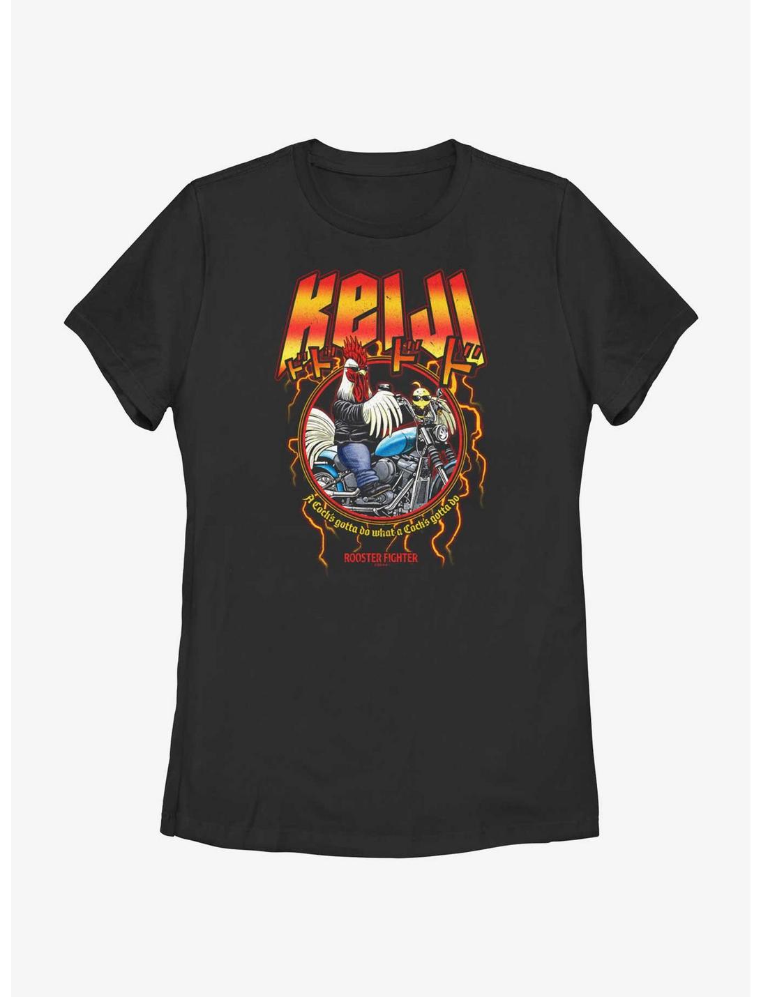 Rooster Fighter Metal Keiji Womens T-Shirt, BLACK, hi-res