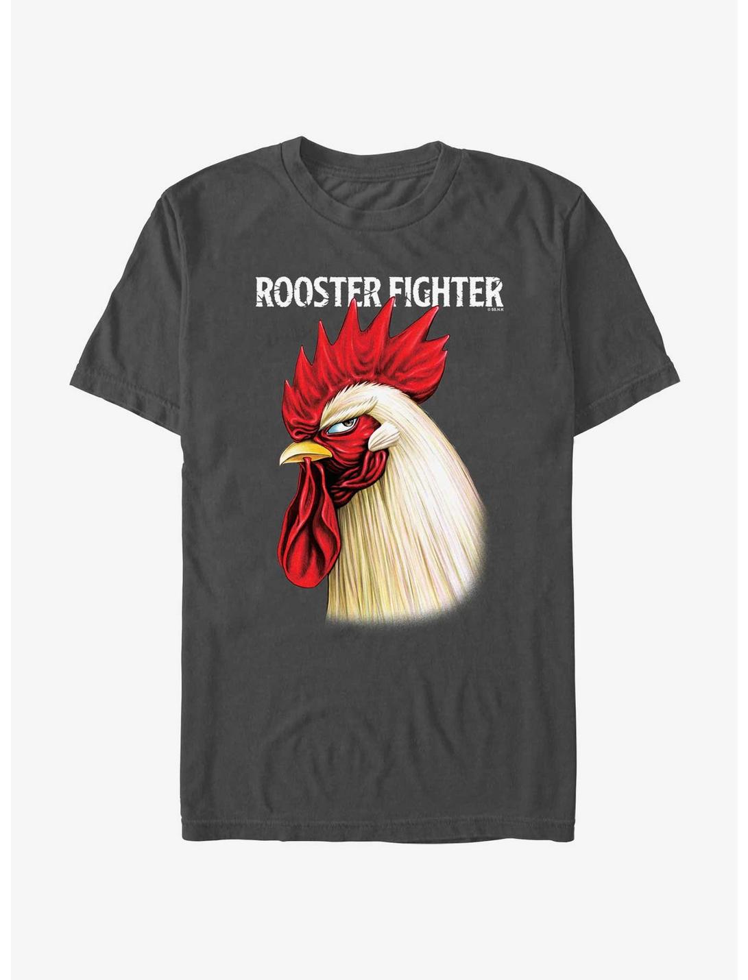 Rooster Fighter Keiji Portrait T-Shirt, CHARCOAL, hi-res