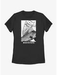 Rooster Fighter Cock-A-Doodle-Doo Manga Poster Womens T-Shirt, BLACK, hi-res
