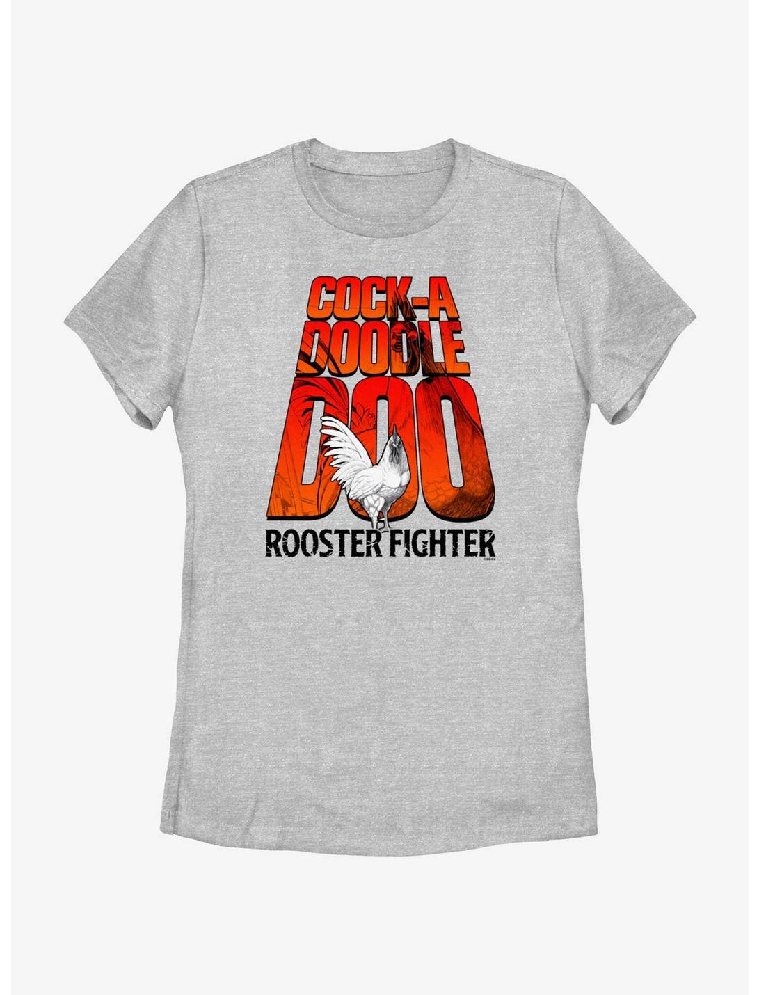 Rooster Fighter Cock-A-Doodle-Doo Logo Womens T-Shirt, ATH HTR, hi-res