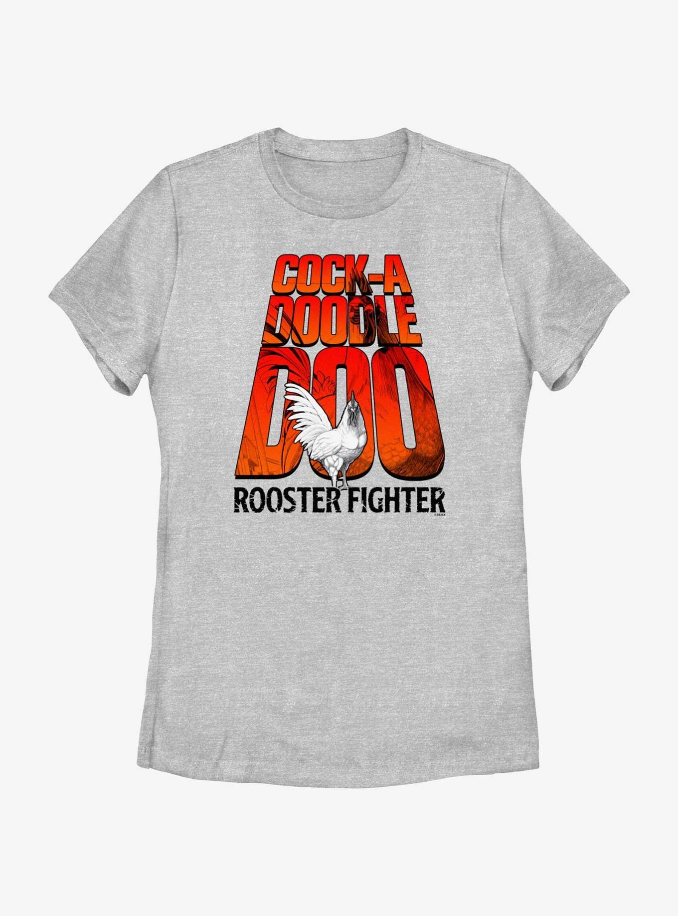 Rooster Fighter Cock-A-Doodle-Doo Logo Womens T-Shirt, ATH HTR, hi-res