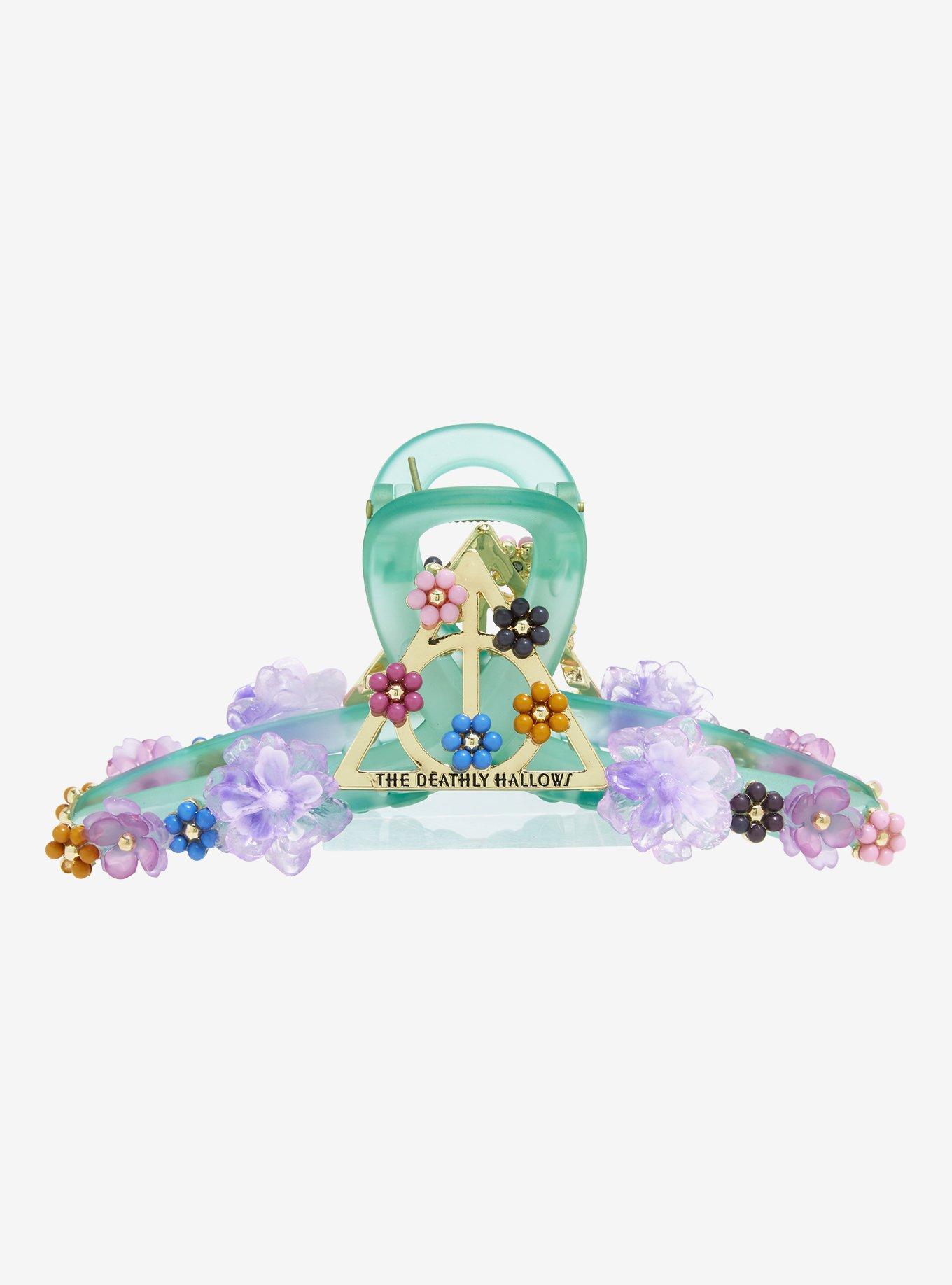 Harry Potter Floral Deathly Hallows Claw Clip - BoxLunch Exclusive, , hi-res