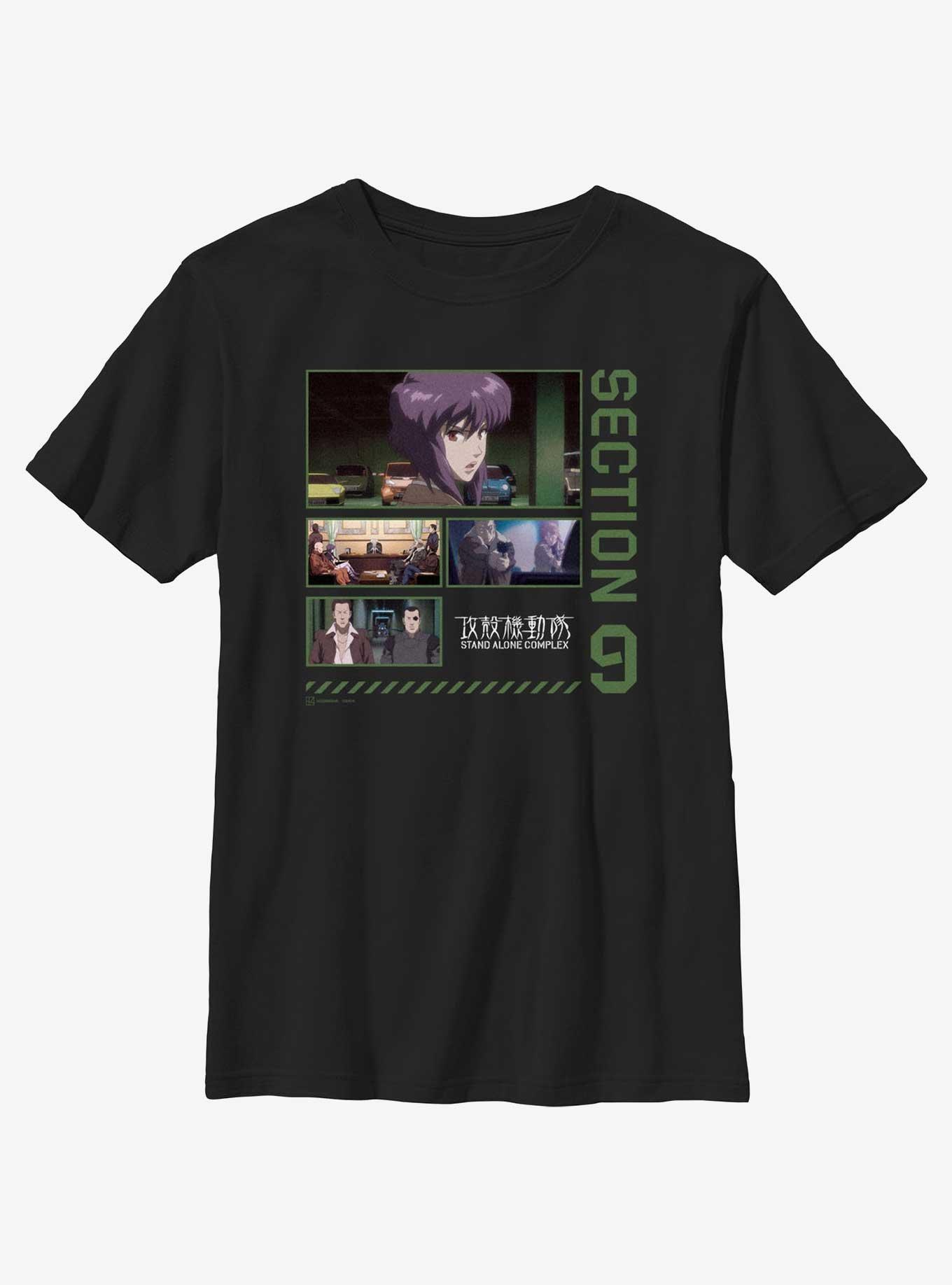 Ghost in the Shell Section 9 Collage Youth T-Shirt, BLACK, hi-res