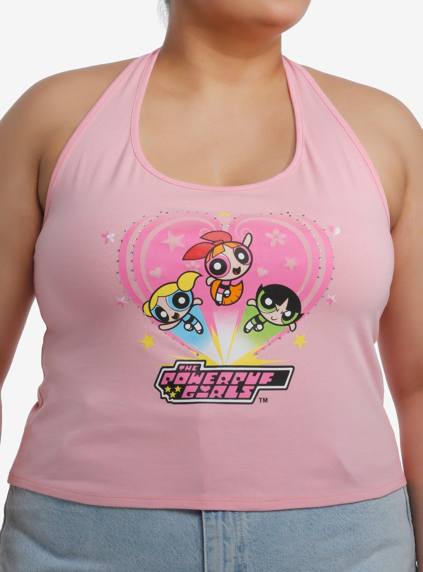 The Powerpuff Girls Rhinestone Girls Halter Top Plus Size, MULTI, hi-res