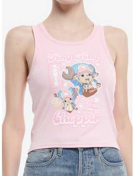 One Piece Chopper Pink Ribbed Girls Tank Top, , hi-res