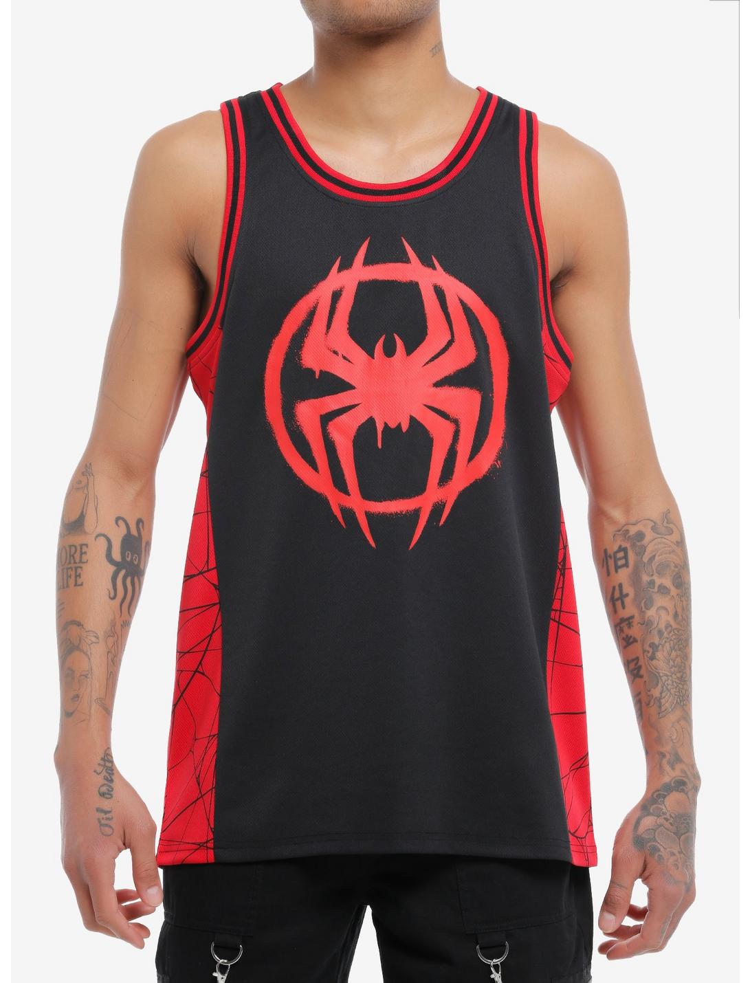 Marvel Spider-Man: Across The Spider-Verse Miles Morales Basketball Jersey, RED, hi-res