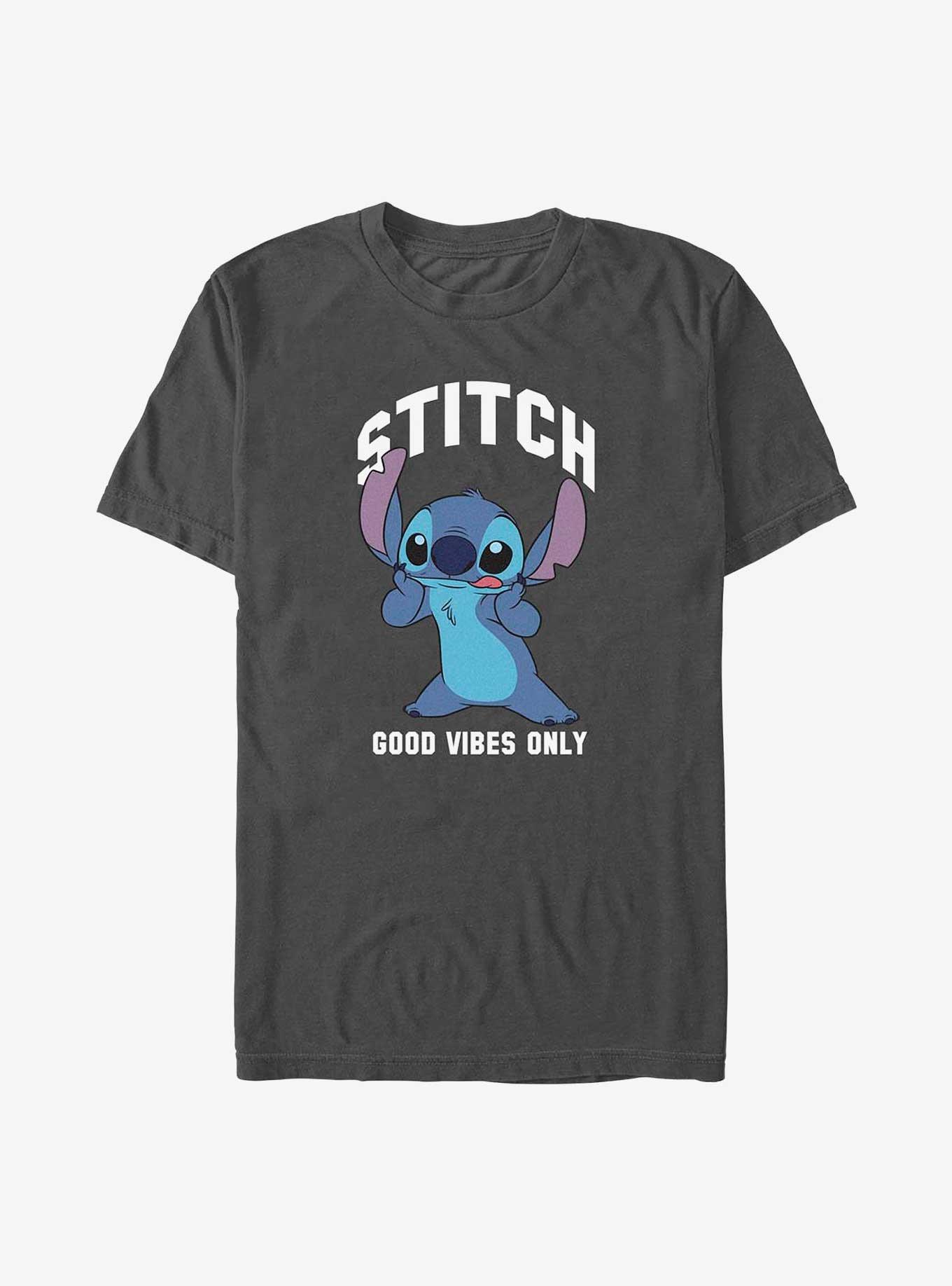 Disney Lilo & Stitch Good Vibes Only Stitch T-Shirt, CHARCOAL, hi-res