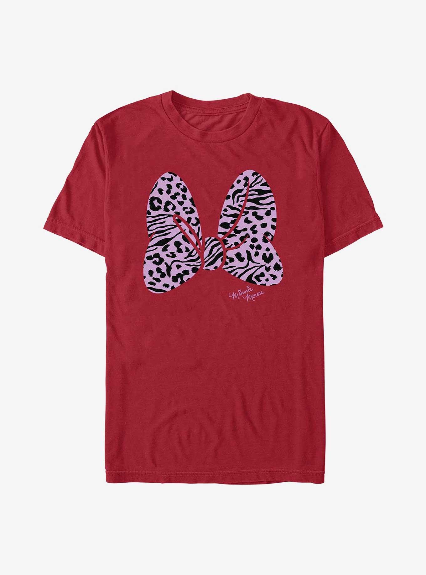 Disney Minnie Mouse Animal Print Bow T-Shirt, , hi-res