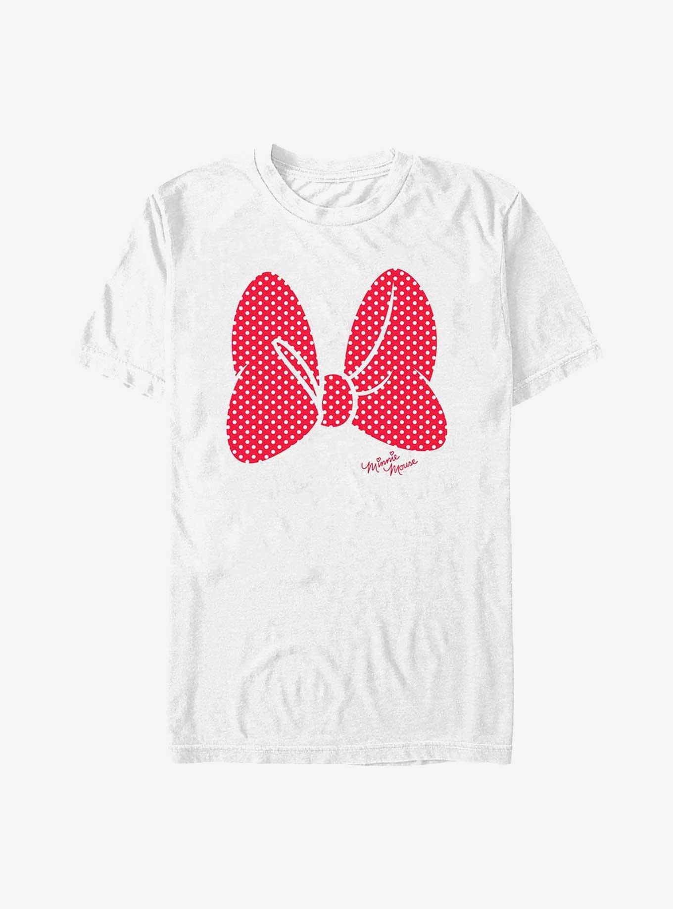 Disney Minnie Mouse Polka Dots Bow T-Shirt, WHITE, hi-res