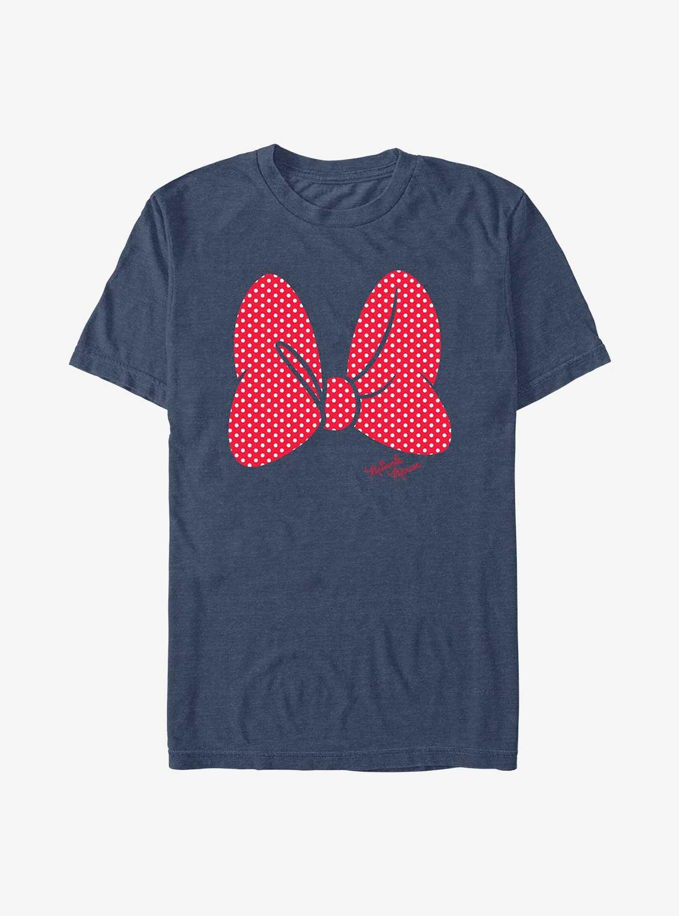 Disney Minnie Mouse Polka Dots Bow T-Shirt, NAVY HTR, hi-res