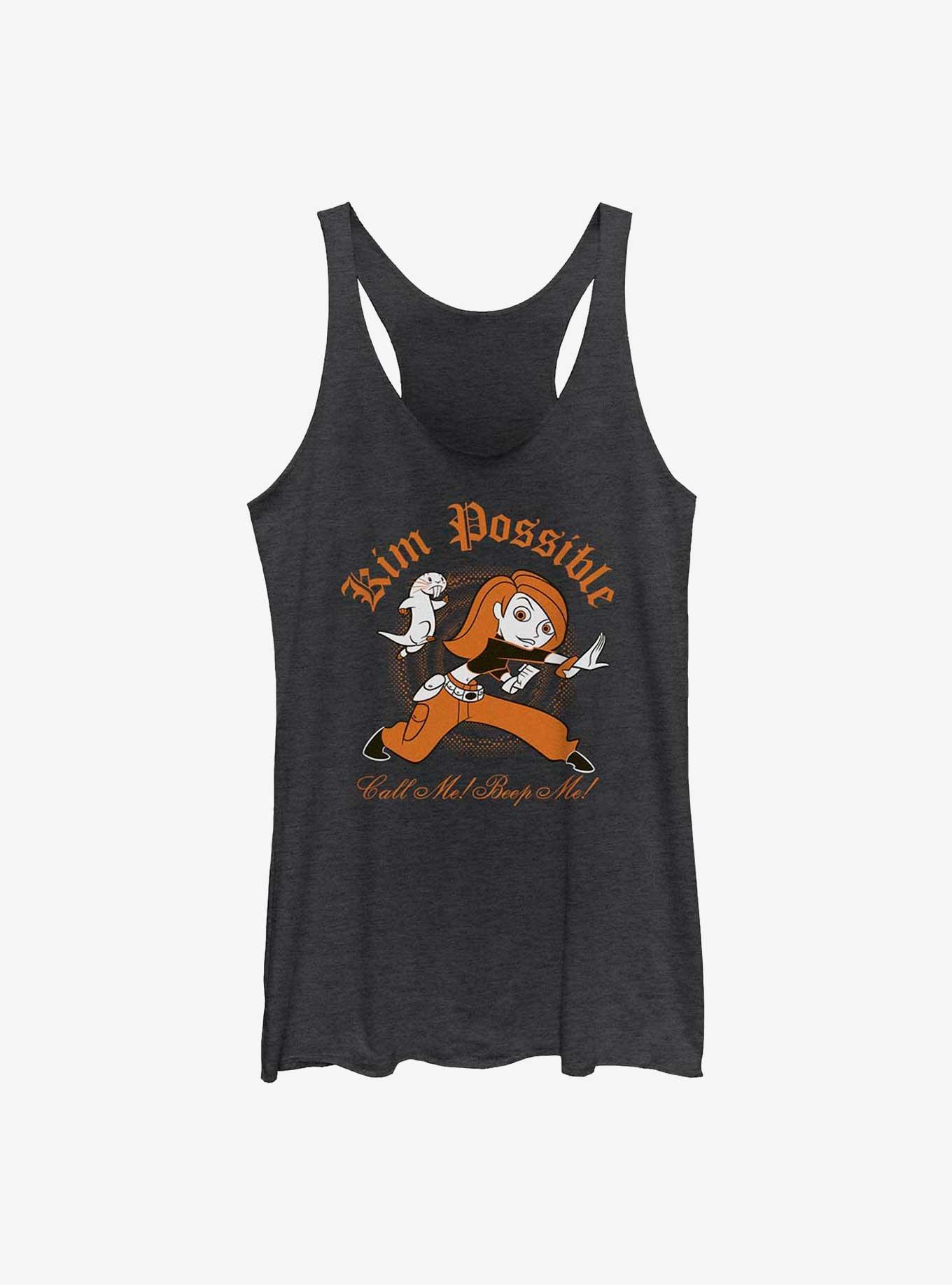 Disney Kim Possible Call Me Beep Me Haunt Girls Tank, BLK HTR, hi-res