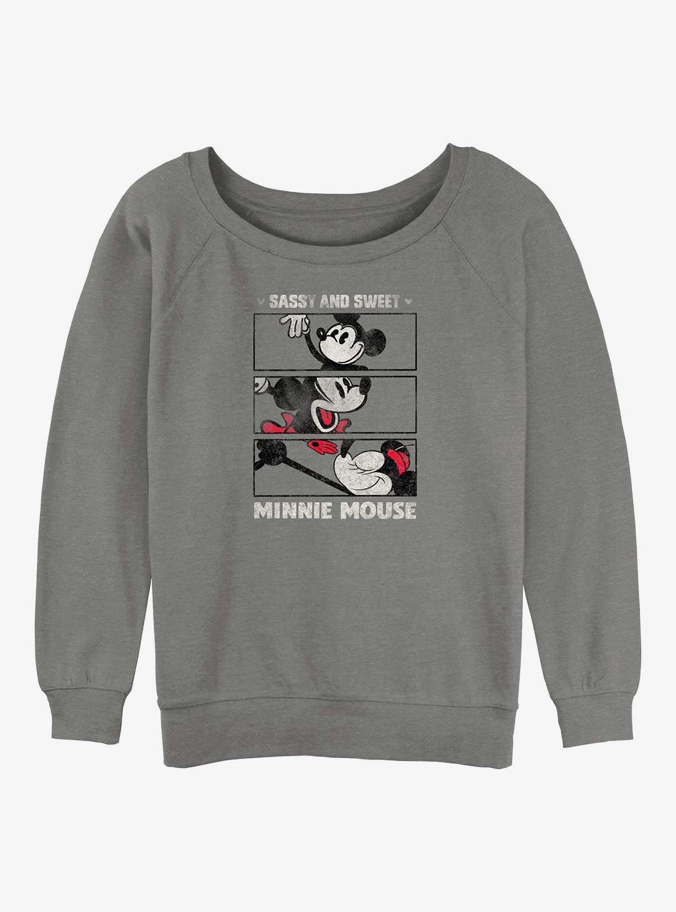Disney100 Sassy And Sweet Minnie Mouse Girls Slouchy Sweatshirt, , hi-res