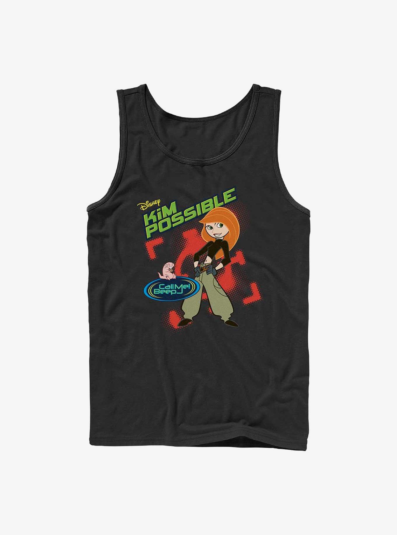 Disney Kim Possible Call Me Beep Me Tank - BLACK