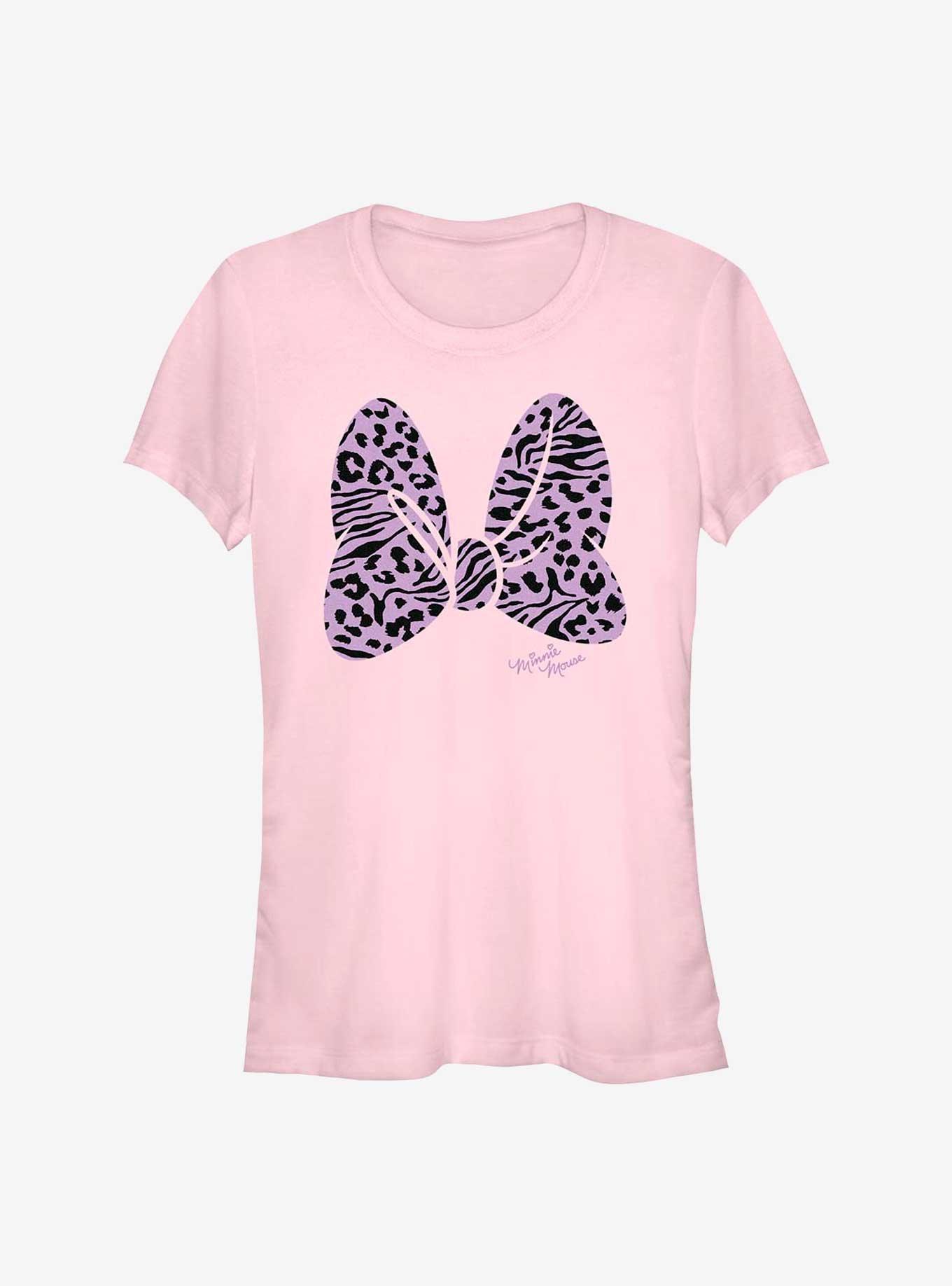 Disney Minnie Mouse Animal Print Bow Girls T-Shirt