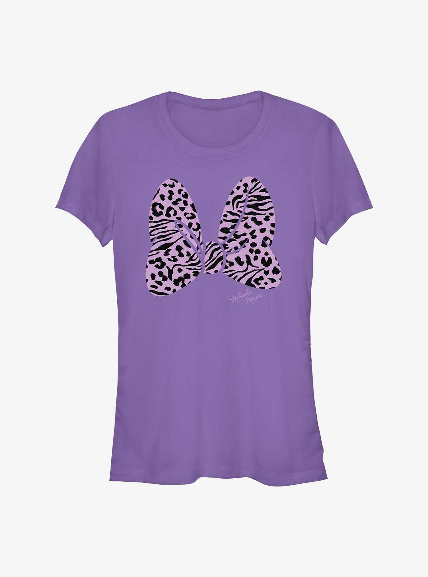 Disney Minnie Mouse Animal Print Bow Girls T-Shirt